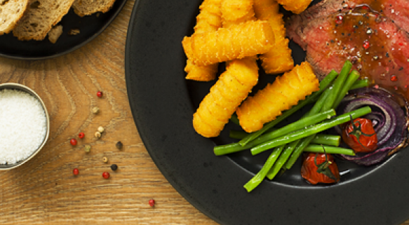 Roast beef, fagiolini e Airfryer Croquettes