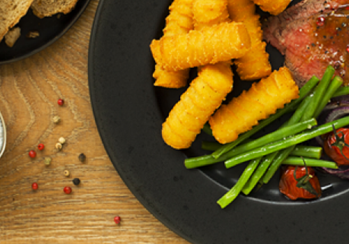 Roast beef, fagiolini e Airfryer Croquettes