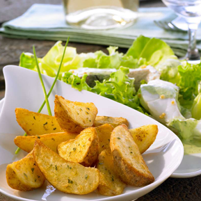 Mediterranean Potatoes con insalata